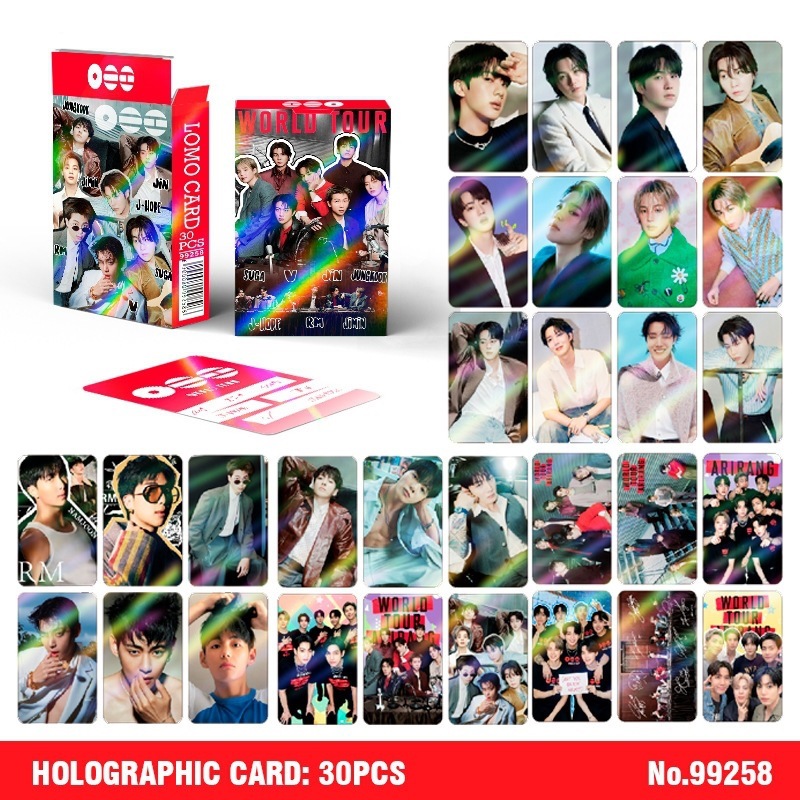 Photography Paper - 30Pcs BTS Holographic Kpop Lomo Cards