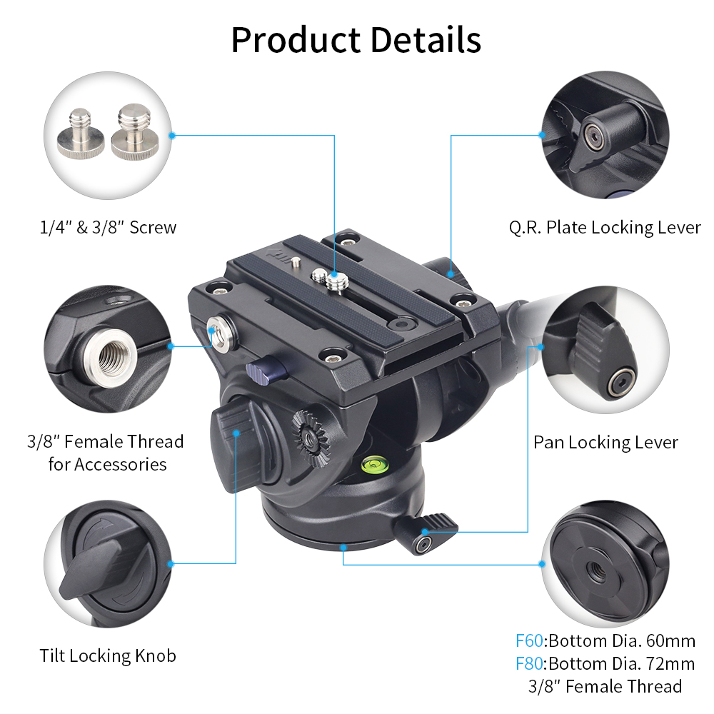 INNOREL F60/F80 Video Fluid He - огляд і ціна Fluid Head Tripod