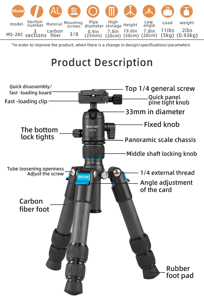 Mini Carbon Fiber Tripod Compa - огляд і ціна Camera Tripod Carbon
