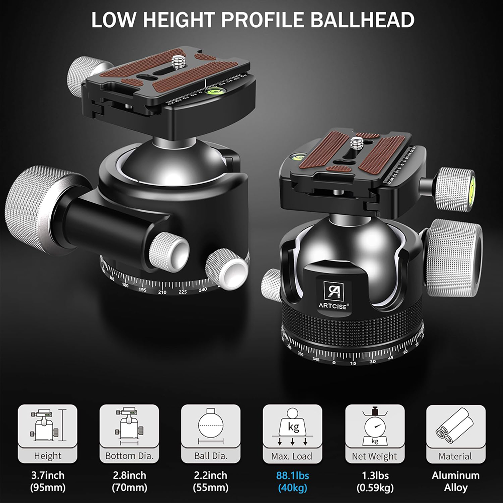 ARTCISE 44mm/55mm Low Profile  - огляд і ціна Fluid Head Tripod